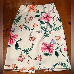 Express Floral Print Midi Skirt